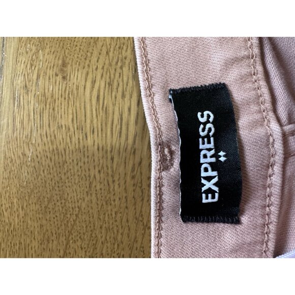 Express Skinny High Rise Pants Size 4R Pink Stretch Classic City Preppy Office - Picture 8 of 13